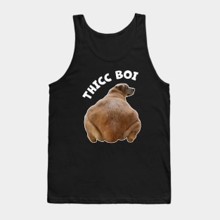 Thicc Boi Fat and Funny Yellow Labrador Retriever Dog Tank Top